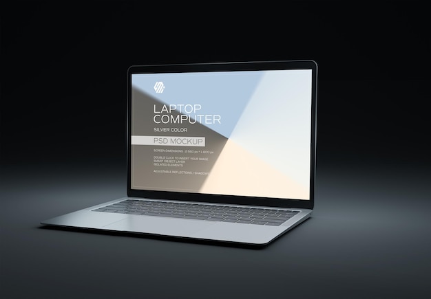 Laptop computer isolated on Black Mockup