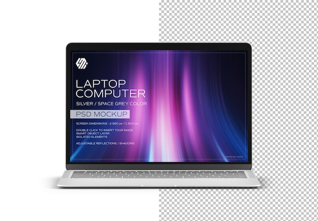 PSD laptop computer isolated on white mockup