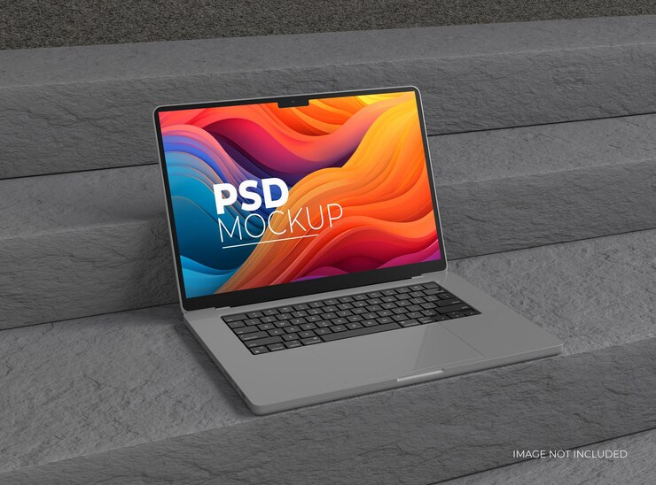 PSD 목업용 노트북 컴퓨터 노치가 있는 최신 노트북 컴퓨터