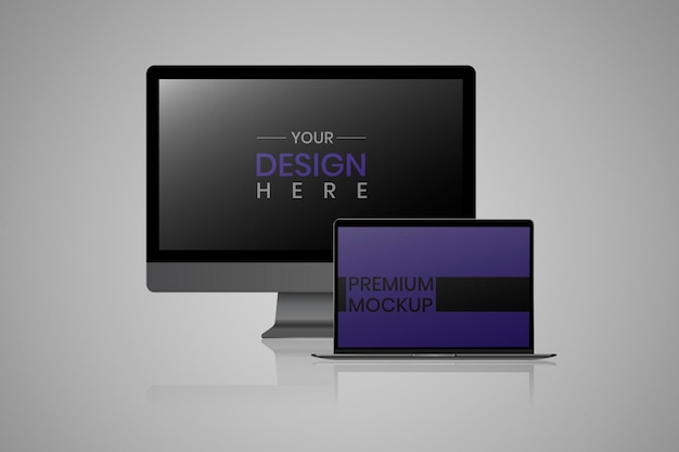 laptop and computer screen mockup