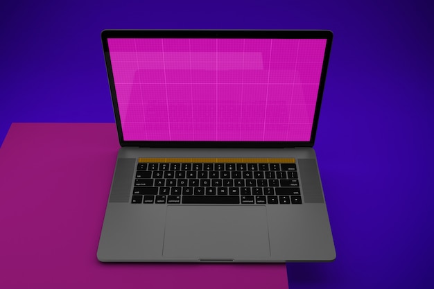 Laptop computer with mockup screen