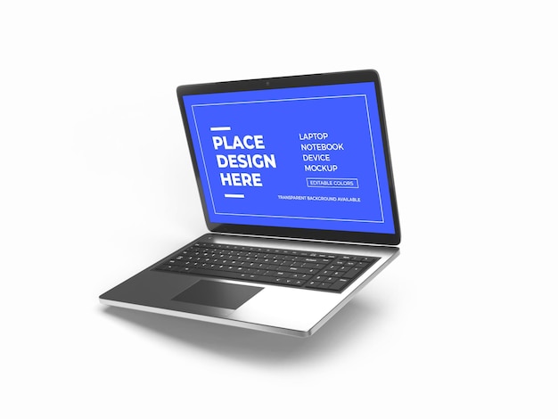 Laptop device mockup design rendering