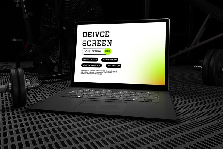 PSD laptop device screen mockup template
