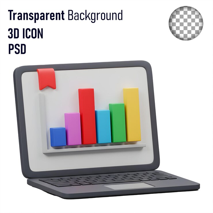 PSD laptop displaying a data chart