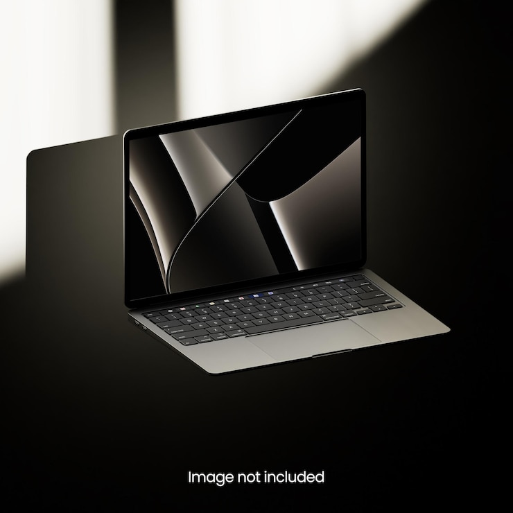 PSD laptop ekranı mockup