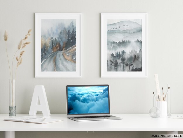 Mockup per laptop e cornice