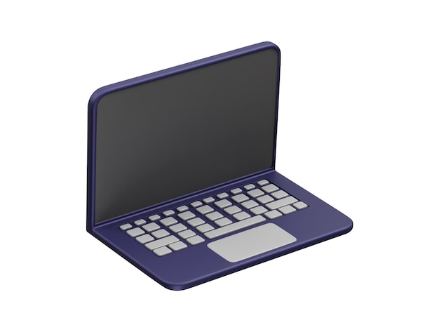 Laptop icon 3d render illustration