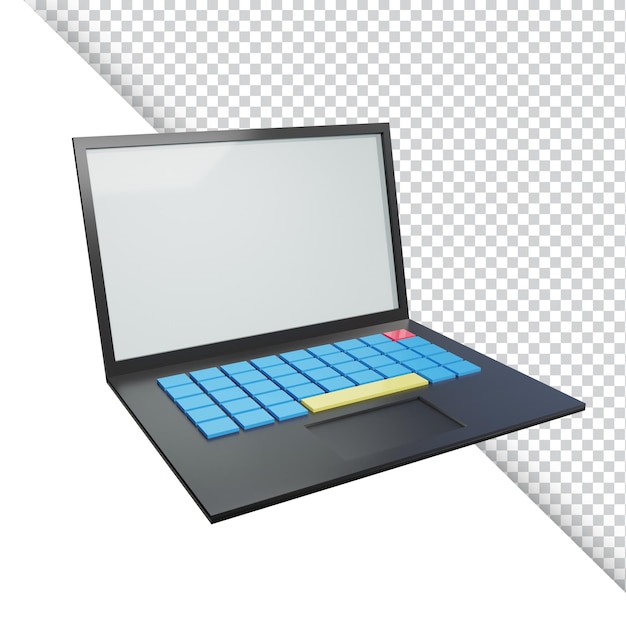 Laptop icon 3d rendering illustration