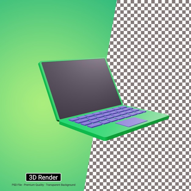 PSD icona del computer portatile 3d
