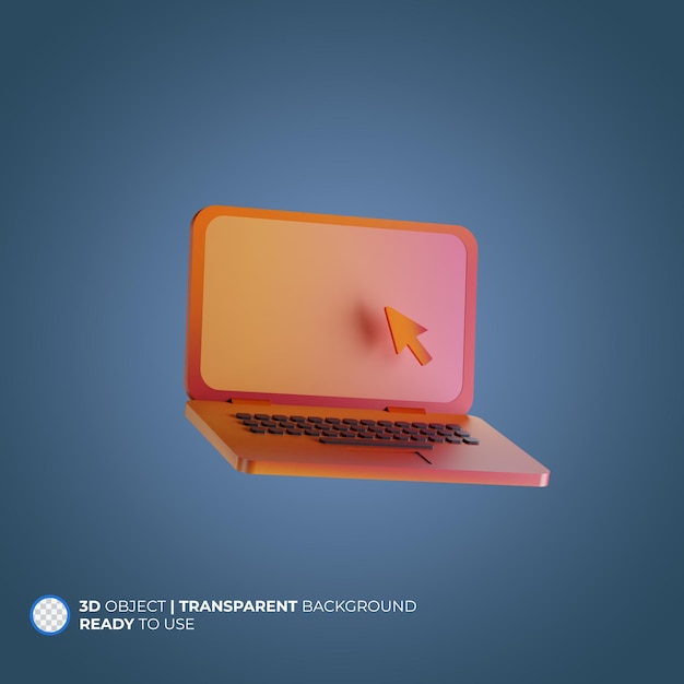 Icona del portatile isolata illustrazione di rendering 3d