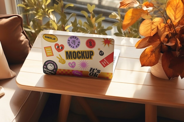 PSD laptop indoors mockup