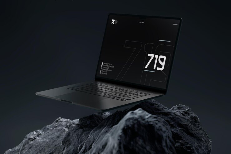 PSD laptop macbook aesthetic mockup
