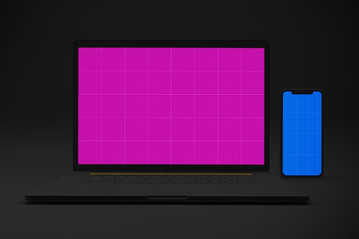 PSD laptop and mobile mockup