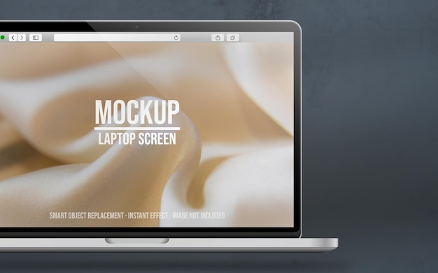 Laptop mockup in closeup