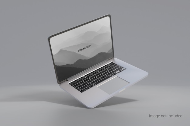 Laptop mockup design isolated on gray