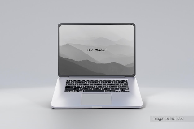 PSD laptop mockup design isolated on gray