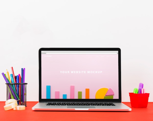 laptop mockup on desk