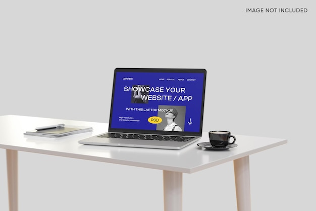 Laptop mockup on the desk