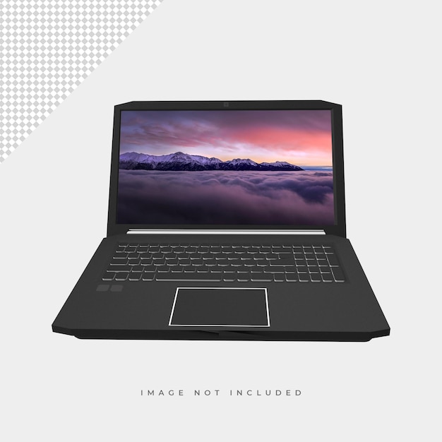 Laptop mockup isolated rendering