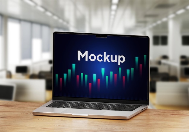 Laptop mockup op bureau