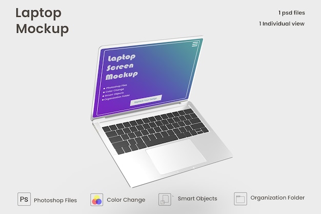 Laptop mockup premium psd