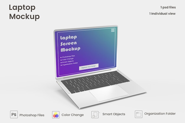 Laptop mockup premium psd