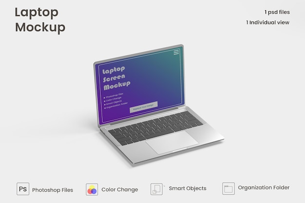 ノートパソコンのモックアッププレミアムPsd