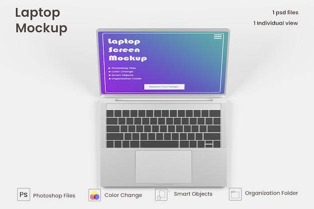 Laptop mockup premium psd