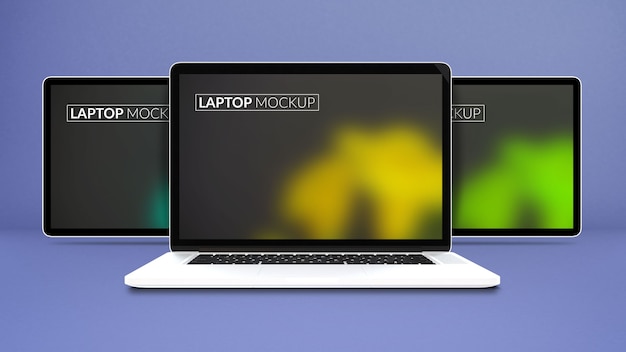 Laptop mockup screen isolated