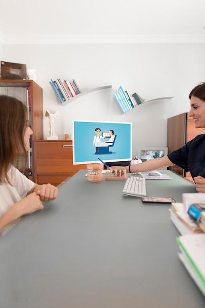 Laptop mockup with dentist concept