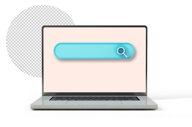 laptop mockup with search bar
