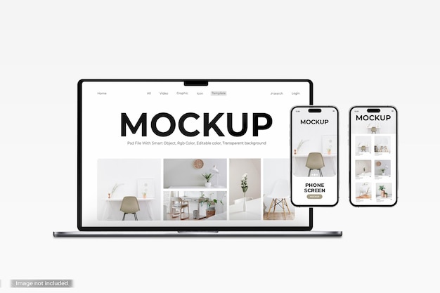 laptop and phone screen mockup