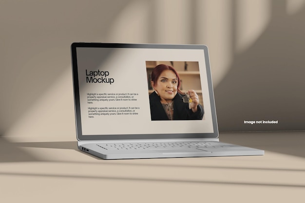 PSD laptop presentatie apparaat rechte mockup