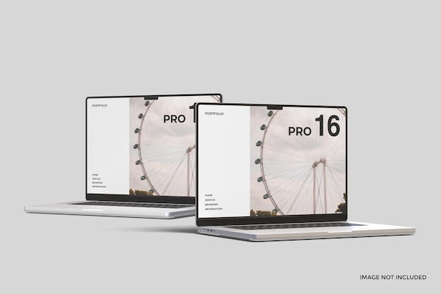 Laptop pro 16 inch scherm mockup set