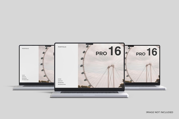 Laptop pro 16 inch scherm mockup set