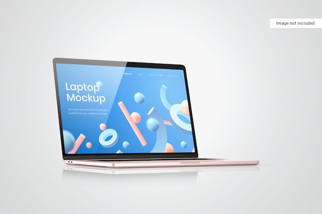 Laptop scherm mockup zijaanzicht