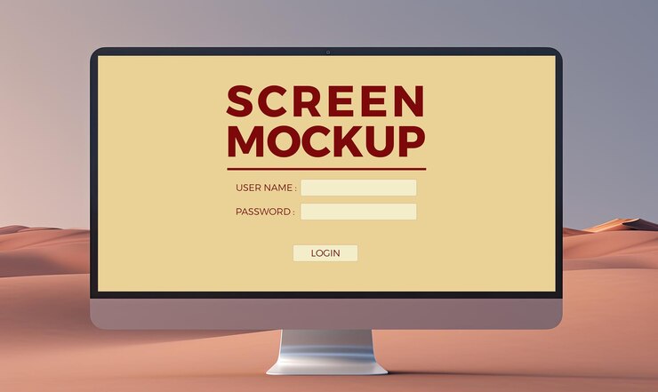 PSD laptop screen mockup template