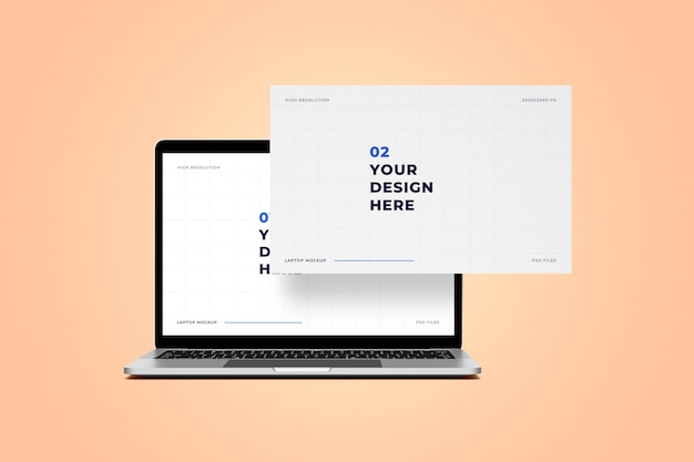 PSD ノートパソコンの画面モックアップ
