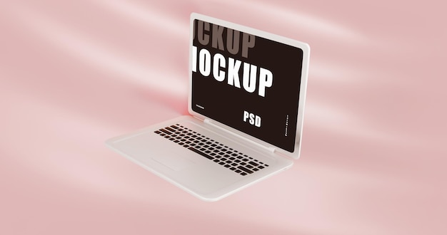 Laptop screen presentation mockup with apstract background glossy laptop screen mockup