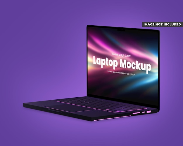 Lo schermo di un laptop su uno sfondo viola