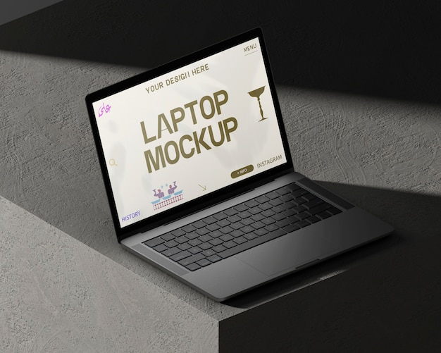 PSD laptop in a simple environment mockup