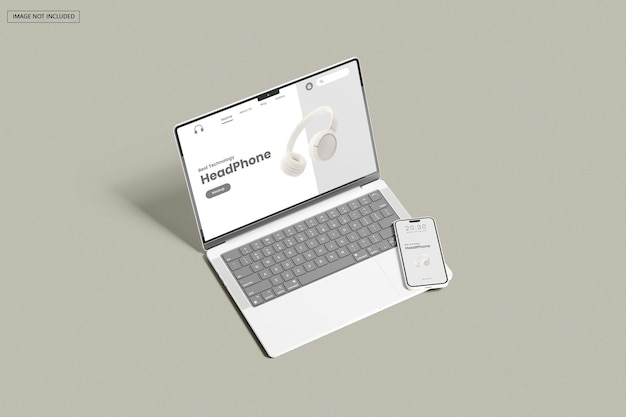 PSD laptop and smartphone mockup