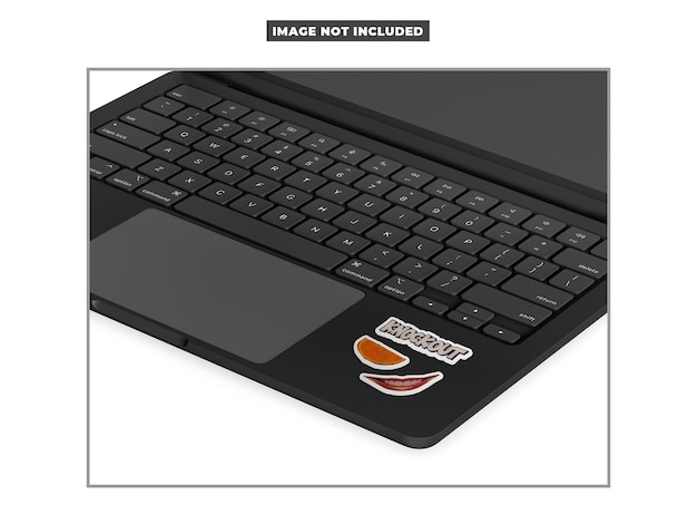 Laptop sticker mockup