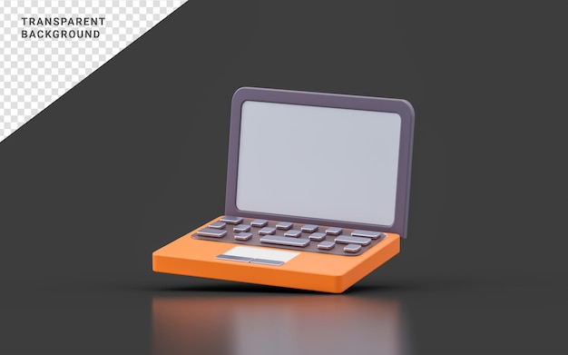 Laptop teken op donkere achtergrond 3d render concept voor multitasking kantoorwerk digitaal apparaat