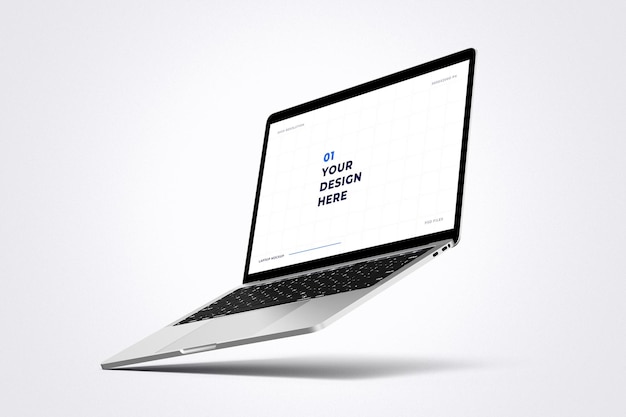 PSD laptop and website screen mockup