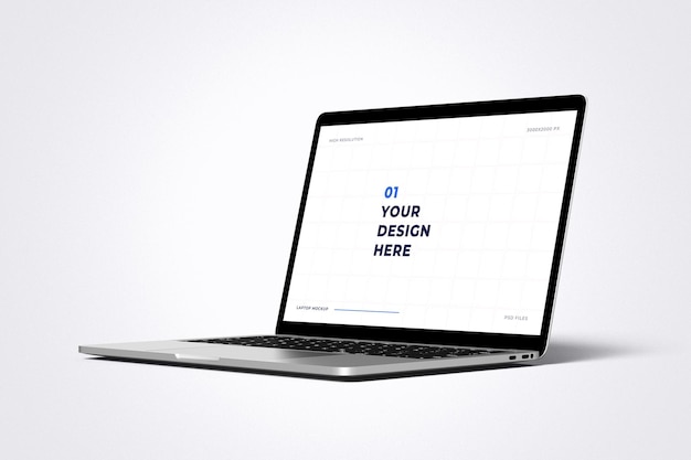 PSD mockup dello schermo del portatile e del sito web