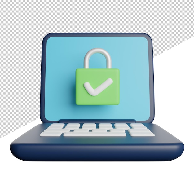 Laptop with a lock pad on the screen, symbolizing digital security and access control.