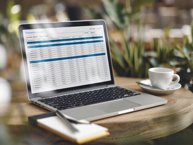 PSD a laptop with a screen that says data on it