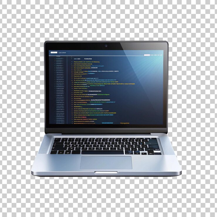 PSD a laptop with a transparent background