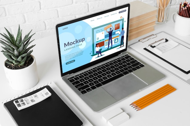 laptop on workplace